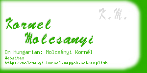 kornel molcsanyi business card