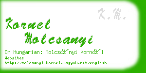 kornel molcsanyi business card